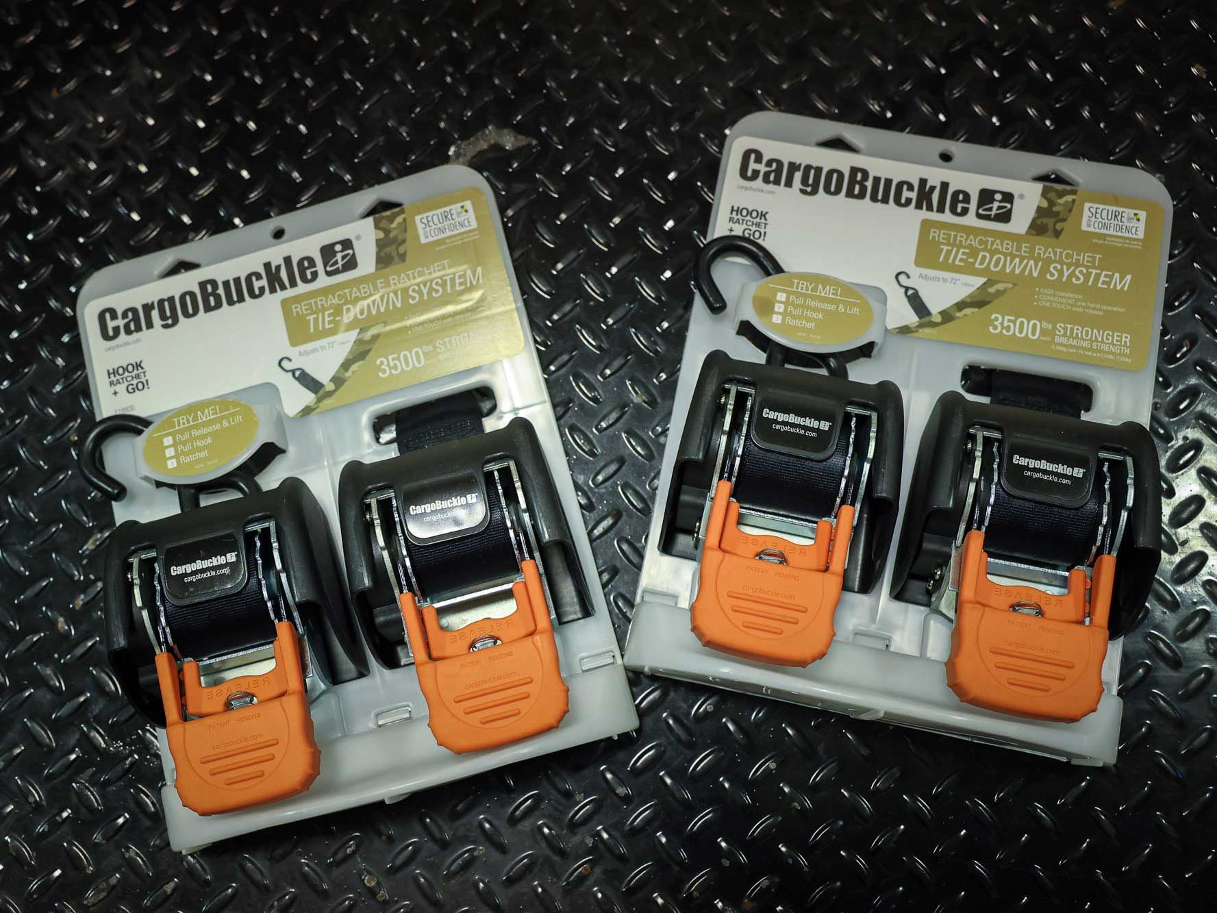 2 CargoBuckle [G3] Retractable Ratchet Tie-Down System