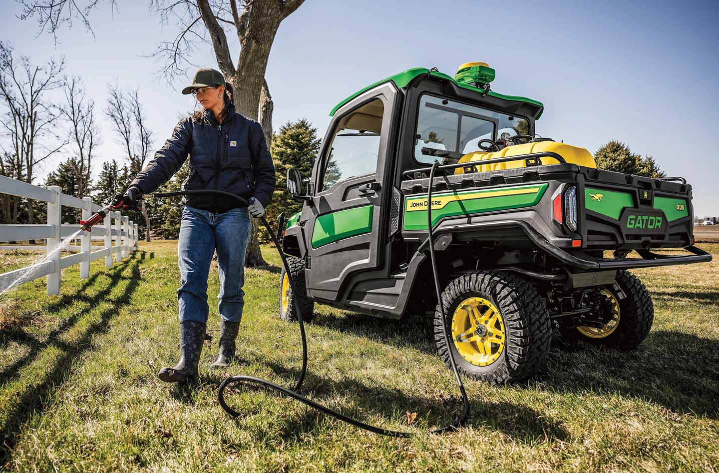 The John Deere Gator 845 and 875 blend luxury and capability in a big, green package.